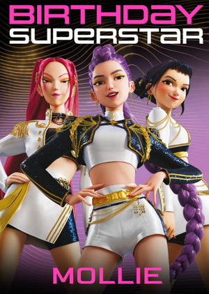 KPOP Demon Hunters Huntrix Superstar Birthday Card