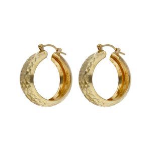 Pre-Owned 9ct Gold Patterned Wedding Band Style Hoop Earrings