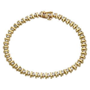 Pre-Owned 9ct Yellow Gold 8" 2.00ct Diamond Tennis Bracelet