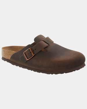 Birkenstock Boston Soft Footbed Oiled Leather Unisex Clogs - Habana