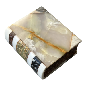 Antique Grand Tour Trompe l'Oeil Marble Book Paperweight, Circa Early 20th Century