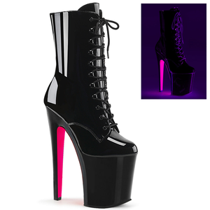 Tacones Pleaser XTREME-1020TT Negro Charol Neon (Stock USA)