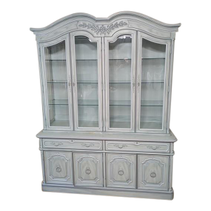 1990s Thomasville French Country Lighted China Cabinet