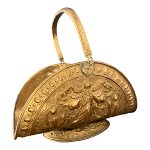 1880’s Embossed Brass Log Holder
