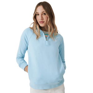Crew Clothing Womens Cotton Blend Half Zip Sweatshirt - 16 / Cool Blue - 16 / Cool Blue