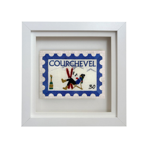 Courchevel Embroidered Stamp Artwork