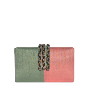 Guava Braided Fringe Clutch