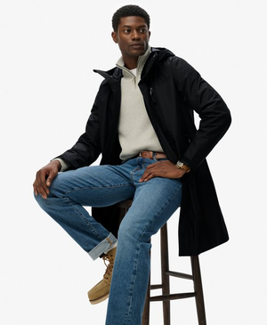 Parka con cappuccio e orlo a coda di pesce Tech