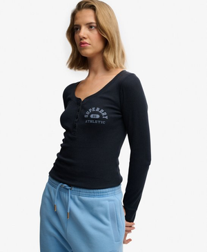 Athletic Button Down Longsleeve Top