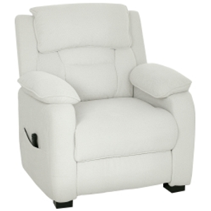 HOMCOM Sillón relax eléctrico sillón reclinable puerto USB reposapiés bolsillos laterales mando a distancia 86x90x103cm crema