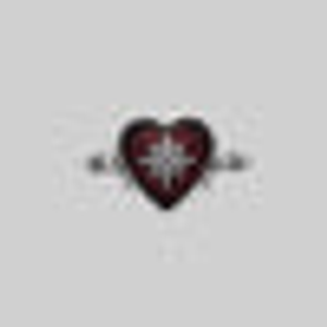 FOREVER YOURS. Red Enamel Heart Ring - Silver - Silver / Small