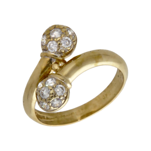 Pre-Owned 9ct Gold Cubic Zirconia Crossover Torque Dress Ring