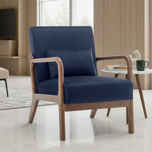Velvet Navy Blue Hertford Accent Chair