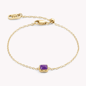 Elegance Gold Plated Bracelet Sugilite February Birthstone