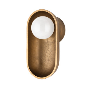 Nathan 1 Light Wall Sconce Aged Brass