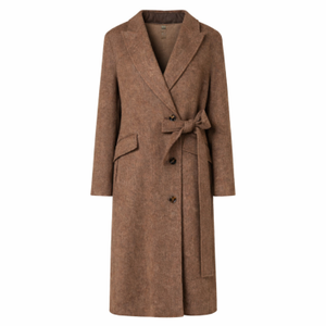 Right There Side Tie Coat - Walnut (L)