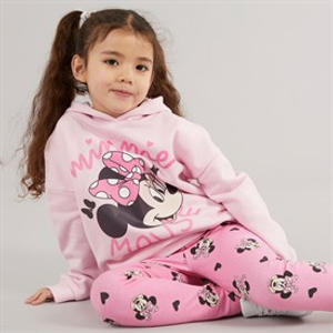 Disney Girls Minnie Mouse Hoodie And Leggings Set Pink