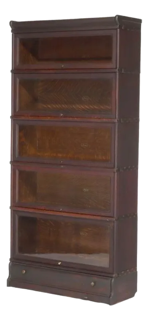 Antique Macey Arts & Crafts Oak Five Stack Barrister Bookcase C1920