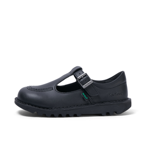 Junior Girls Kick T Bar Leather Alternative Black