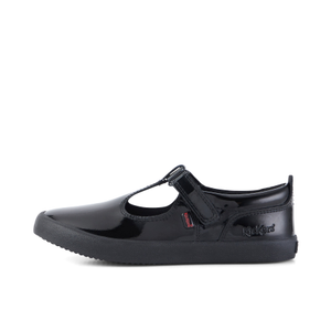 Junior Girls Kariko T Bar Patent Leather Black