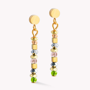 Elegance Crystals Earrings Gold Plated Olive