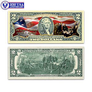 USA 250th Anniversary Enhanced $2 Bill Currency Collection