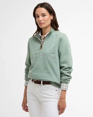 Barbour Cynthia Womens Half Zip Sweatshirt - Blue Sage