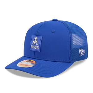 New England Patriots NFL Sideline 2025 Blue 9SEVENTY Trucker Stretch Snap Adjustable Cap