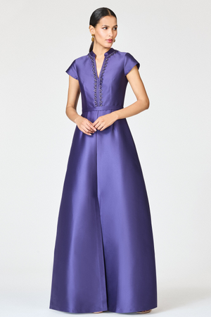 MARNI PURPLE EMBELLISHED A-LINE GOWN - FINAL SALE