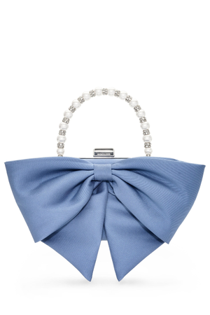 BUBBLY SKY BLUE MIKADO EVENING CLUTCH BAG