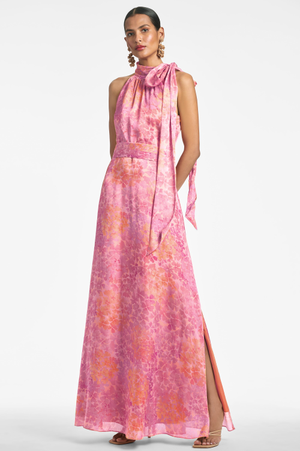 KAYLA GOWN - PASTEL SUNSET HYDRANGEA - FINAL SALE