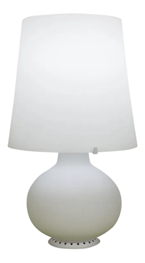 Italian 1960s White Glass Lamp by Max Ingrand