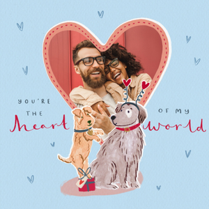 Illustrated Heart Of My World Photo Upload Valentine's Day Card