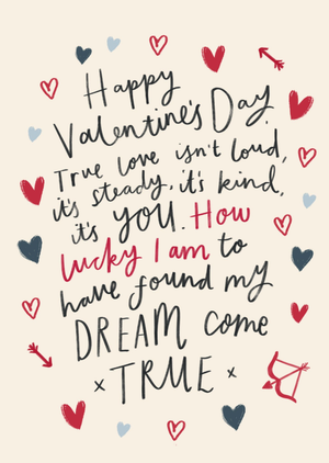 Romantic Hand Lettering Valentine’s Day Card