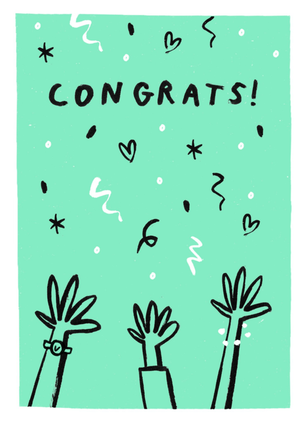 Congrats Hand Lettered Confetti Card