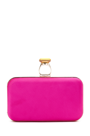 ON THE ROCKS PINK DUCHESS SATIN CLUTCH