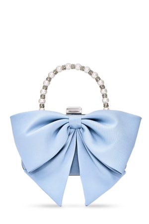 BUBBLY BLUE MIKADO EVENING CLUTCH BAG