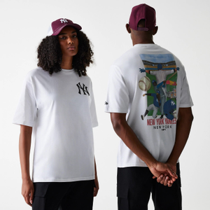 New York Yankees MLB Baseball Graphic White Oversized T-Shirt