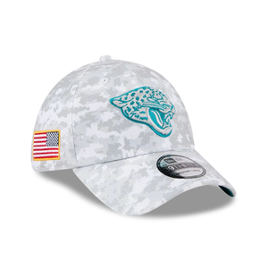 Jacksonville Jaguars NFL Salute To Service 2025 Grey Camo 39THIRTY Stretch Fit Cap