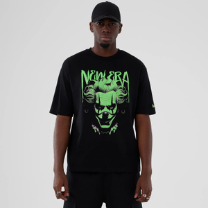 New Era Halloween Clown Graphic Black Oversized T-Shirt