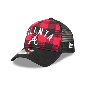 Atlanta Braves MLB Novelty Check Black 9FORTY A-Frame Adjustable Cap
