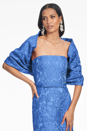 THE HUG ROYAL BLUE JACQUARD SHAWL - FINAL SALE