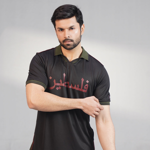 Retro Football Polo Black (XS-2XL)