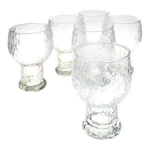Vintage Indiana Glacier Beer Glass Goblets, Set of 6