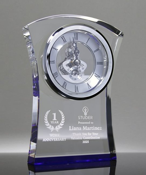 Sapphire Crystal Timekeeper - Desk Clock Award