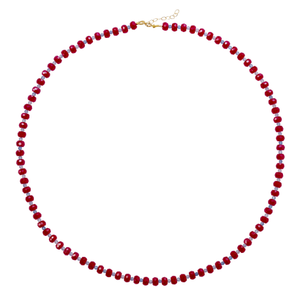 Jumbo Ruby Aquamarine Alternating Necklace (one size)
