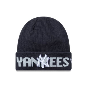 New York Yankees MLB Wordmark Navy Cuff Knit Beanie Hat