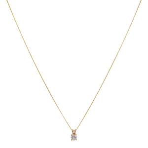 Pre-Owned 9ct Gold 0.33ct Diamond Solitaire Pendant Necklace