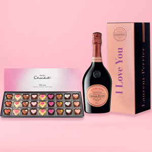 Hotel Chocolat with Love Sleekster 290g & I Love You Laurent Perrier Rose Gift Tin 75cl