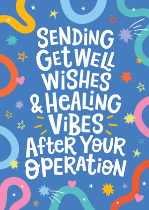 Typographic Healing Vibes After Your Operation Get Well Card